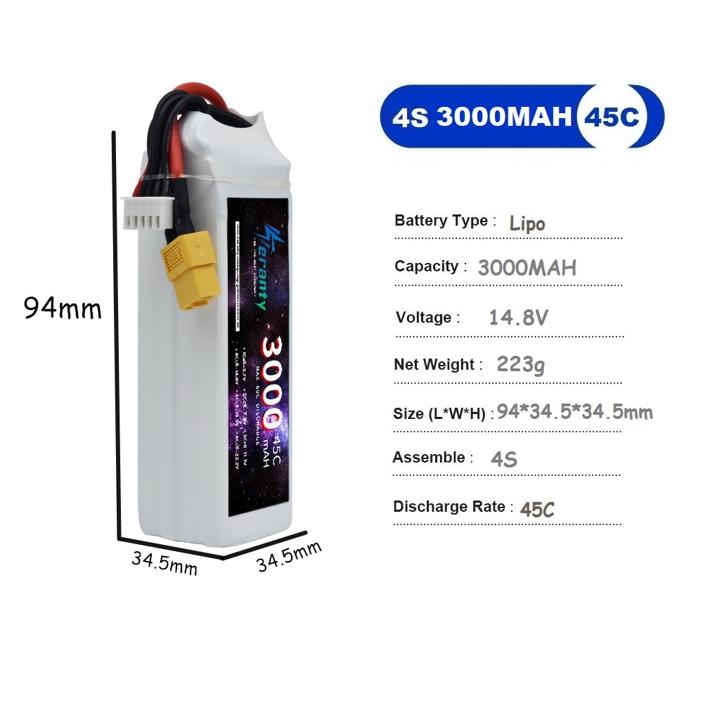 4S LiPo baterai 14.8V 1500mah  - Drone Battery Li-Ion ulasan dan harga