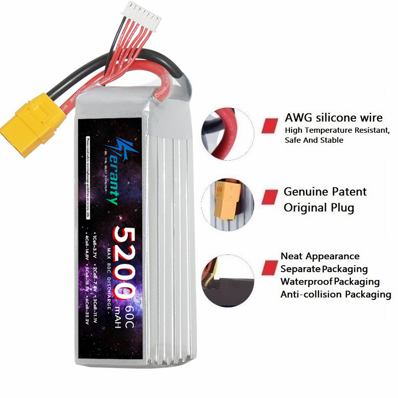 TERANTY 6S 5200mAh Lipo batera - Drone Battery 4S ulasan dan harga